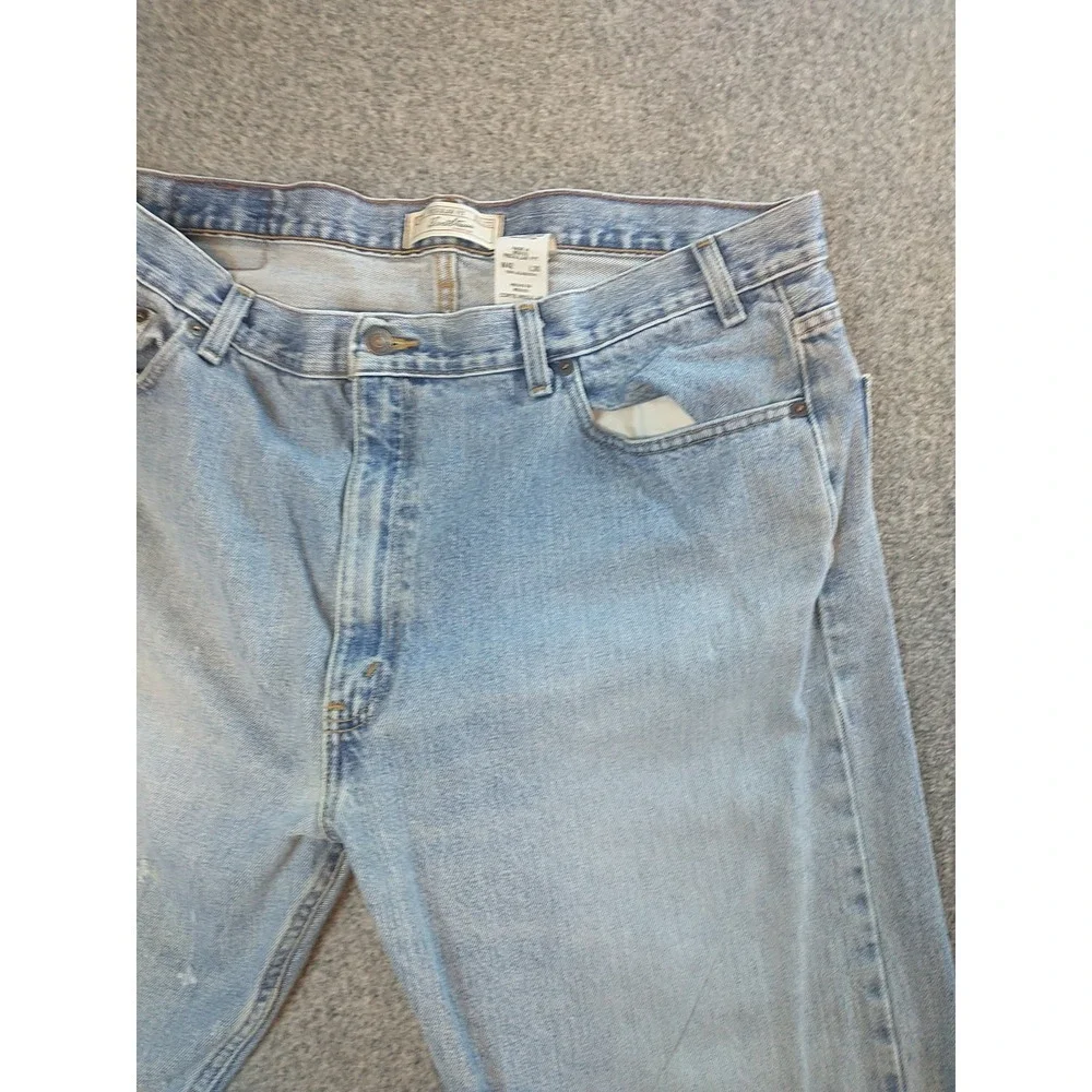 Levi Strauss Signature Mens Regular Fit Light Wash Distressed Star Jeans 40x26